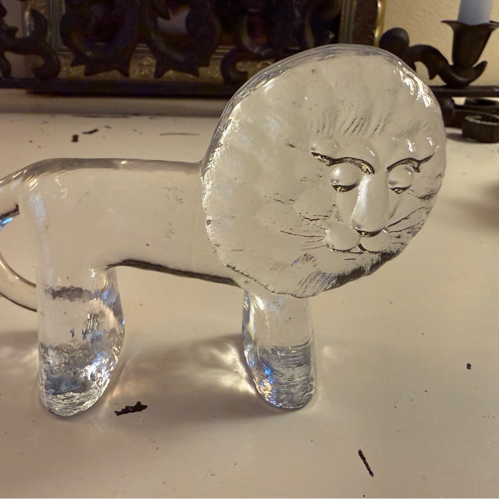 Glass Lion Sculpture